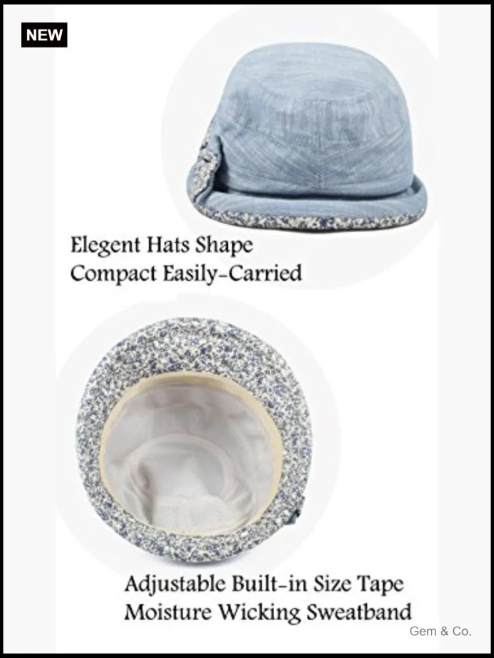 Foldable Bucket Hat with Rolled Brim and Bowknot UPF 50+ Sun Protection